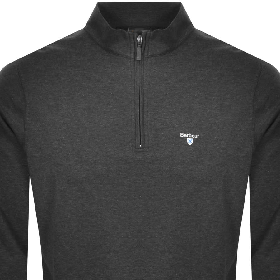 Alternative Image for ProductBarbour Half Zip Sweatshirt Grey2